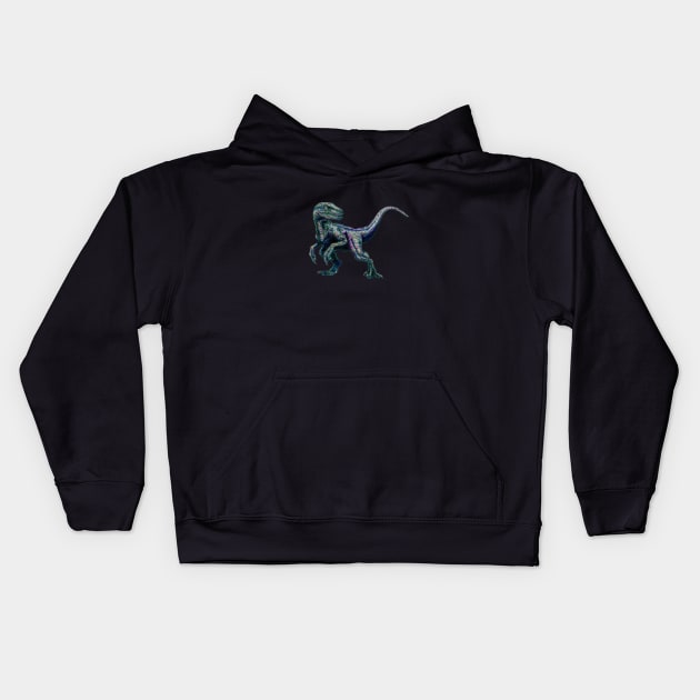 Multicolour Raptor Kids Hoodie by David Dots